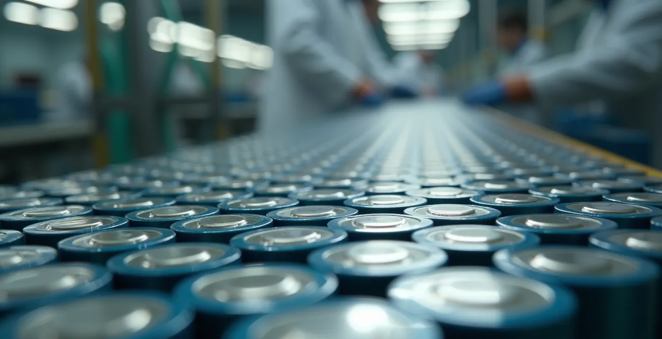 Moderne Batteriezellenproduktion in deutscher Gigafactory