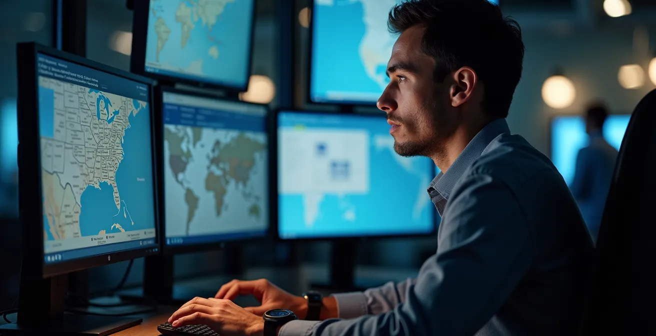 Disponent überwacht LKW-Flotte über digitale Telematik-Dashboards