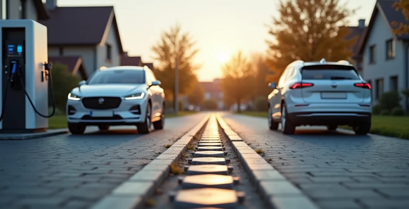 Zeitstrahl-Visualisierung der dreijährigen Umstiegsplanung vom Verbrenner zum Elektroauto