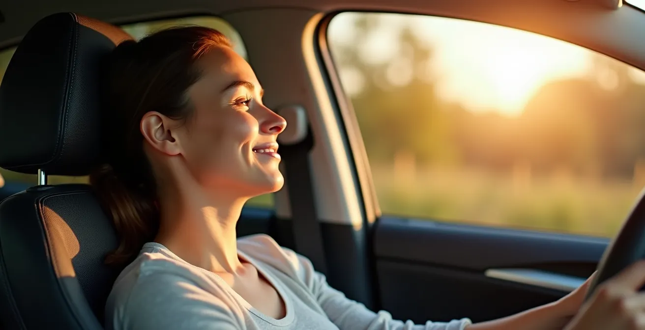 Ergonomische Lordosenstütze im Autositz für gesunde Körperhaltung