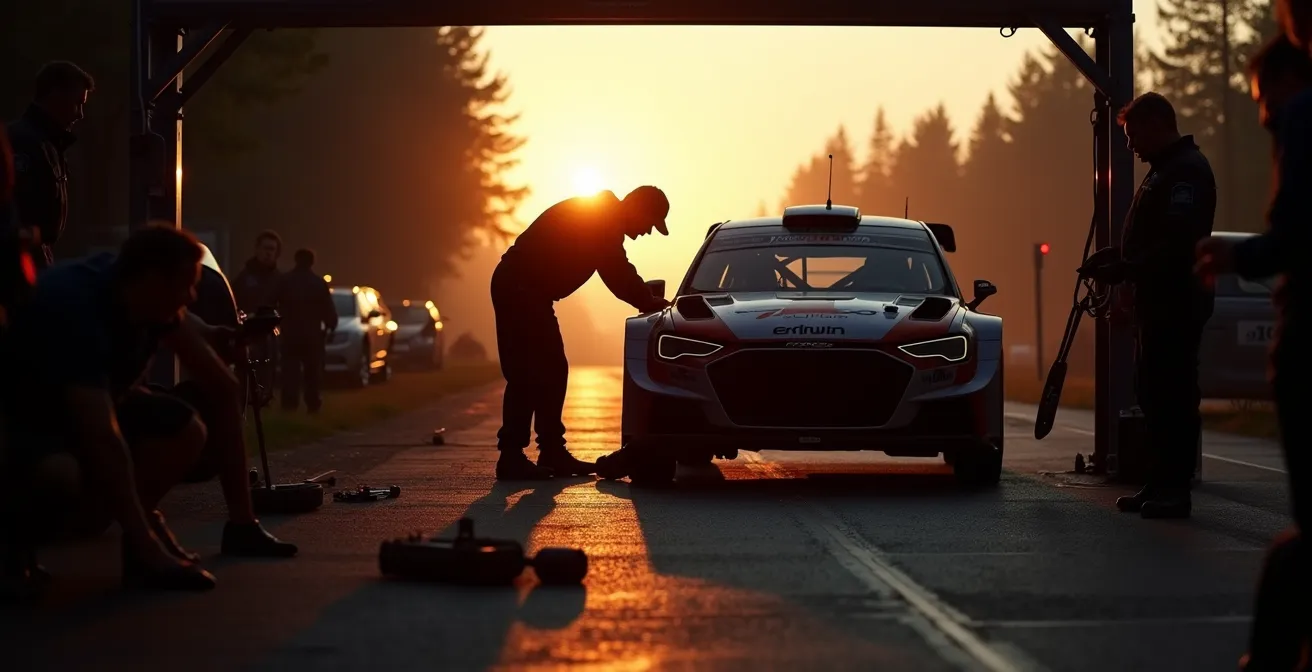 Mechaniker führt unter Zeitdruck Notreparatur mit Kabelbindern durch